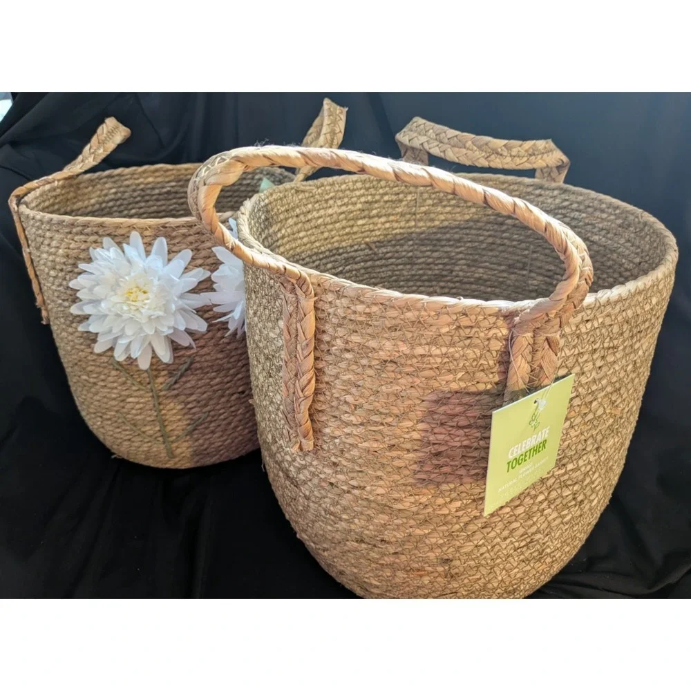 SET OF 2 LARGE NESTING‎ WOVEN BASKETS - NEW